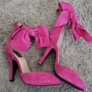 Pink Suede Heels